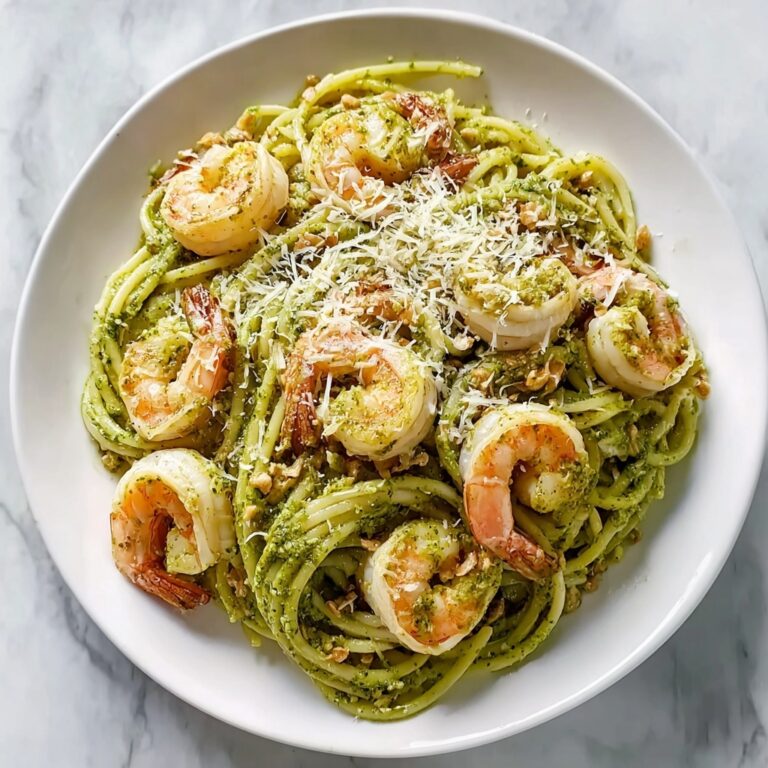 Easy & Creamy Pistachio Pesto Pasta with Shrimp Recipe