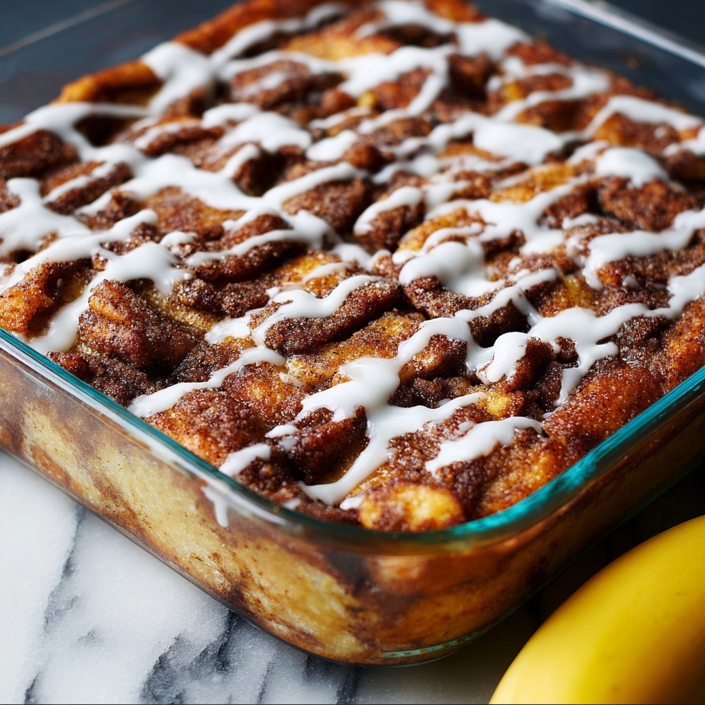 Banana Cinnamon Roll Cake Recipe - Recipe Image