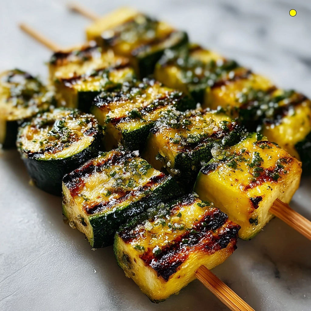 Garlic Butter Zucchini Skewers Recipe - Recipe Image