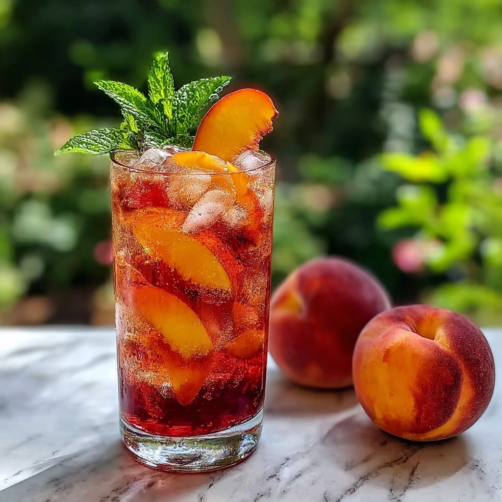 Peach Hibiscus Sunset Tea: Your Refreshing Summer Sip Recipe - Recipe Image