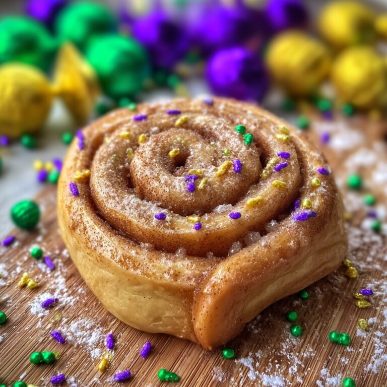 Easy Mardi Gras Cinnamon Rolls with Two-Ingredient Dough Recipe