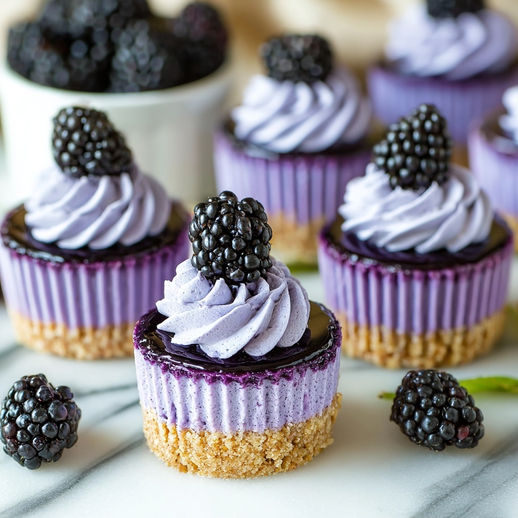 Luscious Blackberry Lavender Cheesecakes Recipe - Recipe Image