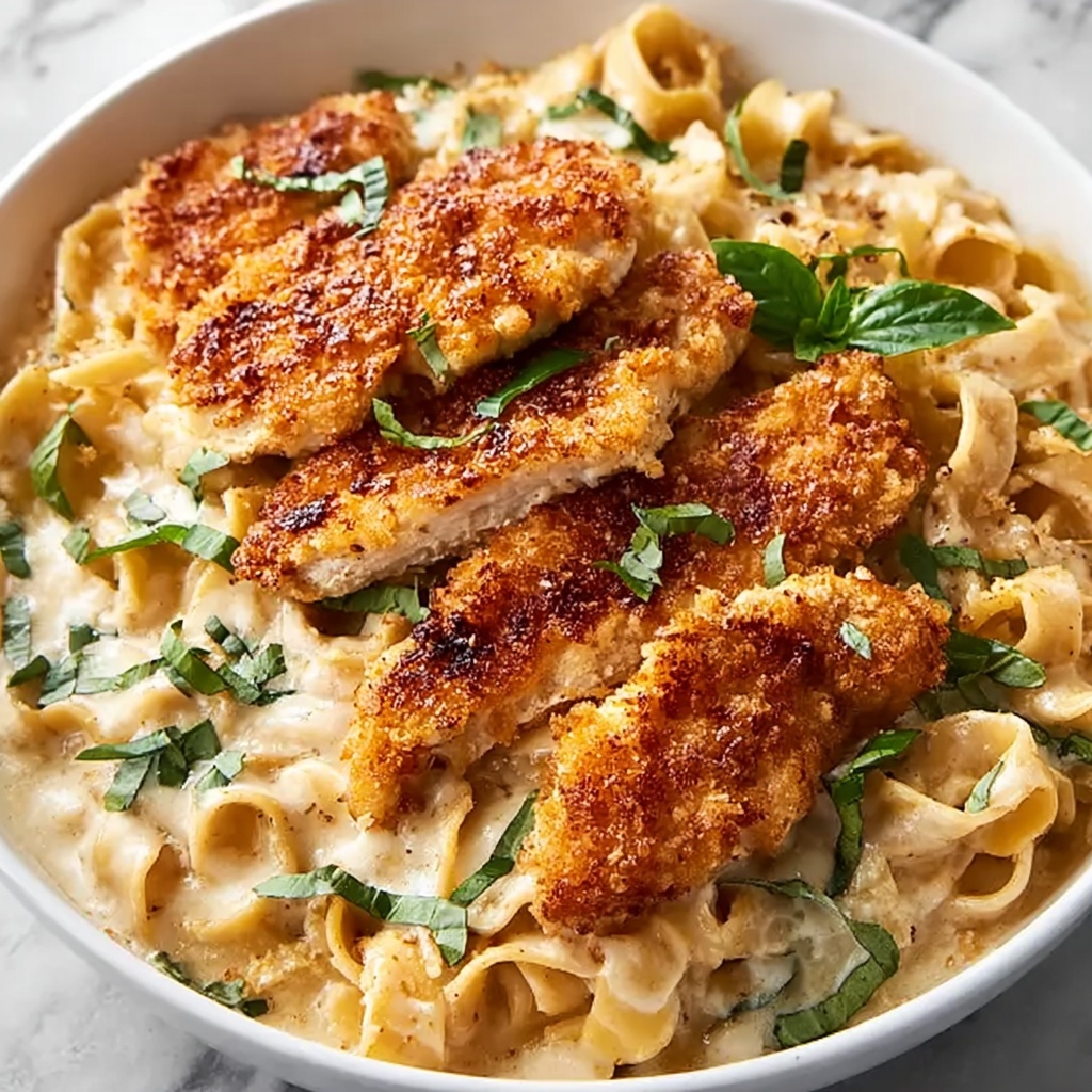 Southern Style Creamy Parmesan Chicken Pasta Recipe - Recipe Image