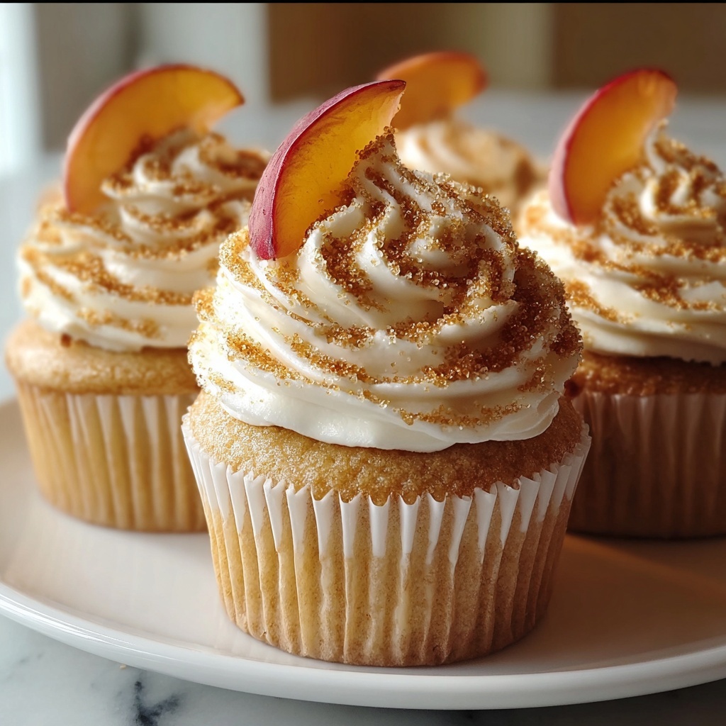 Honey Peach Cream Cheese Cupcakes Recipe - Recipe Image