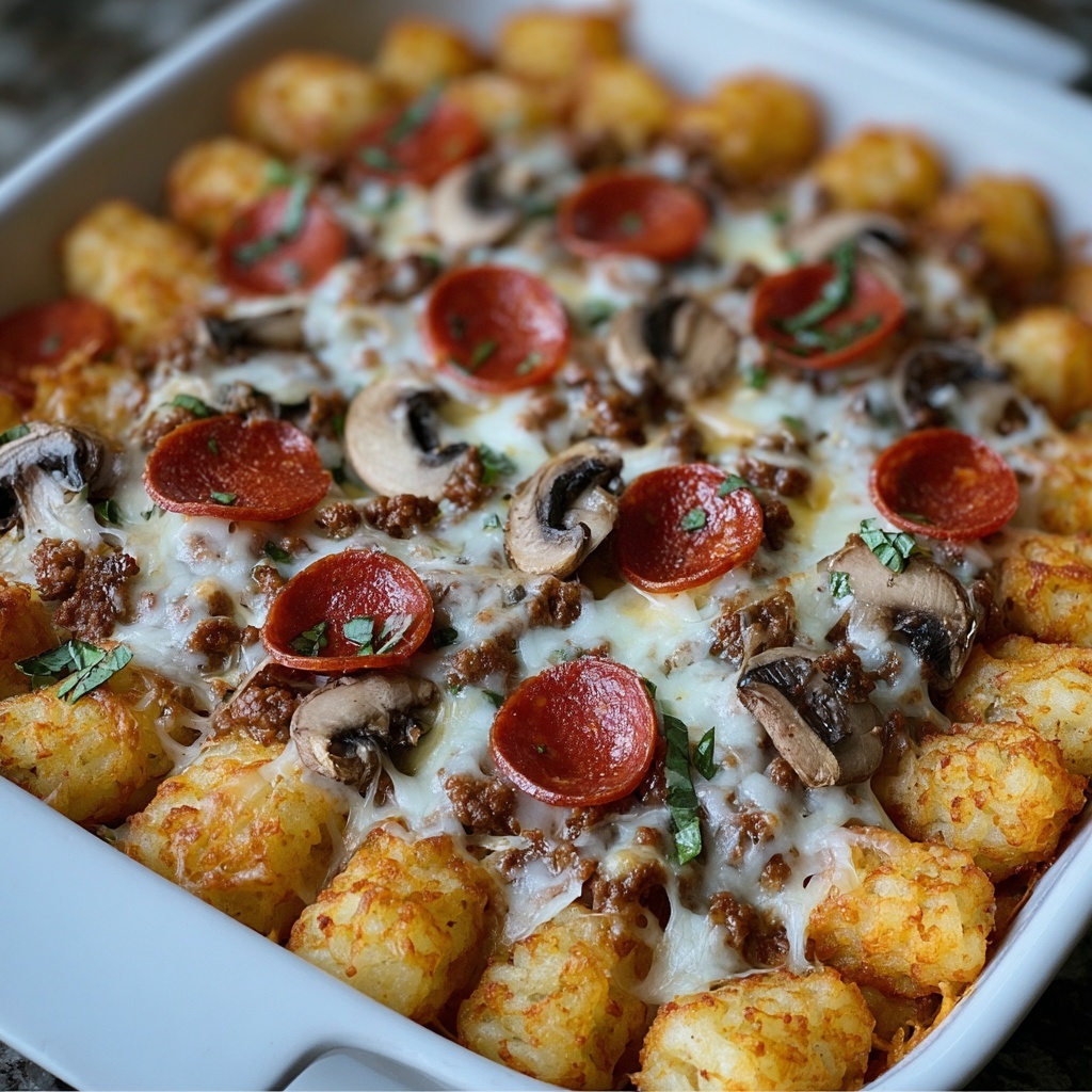 Pizza Tot Casserole Recipe - Recipe Image