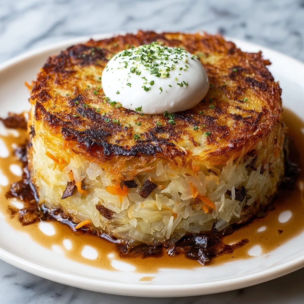 Potato-Parsnip Rosti with Caramelized Onion Sour Cream Recipe - Recipe Image