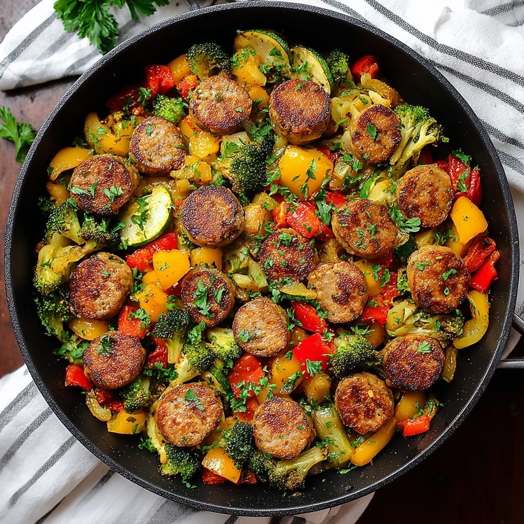 One Pan Sausage and Veggies Skillet Recipe - Recipe Image