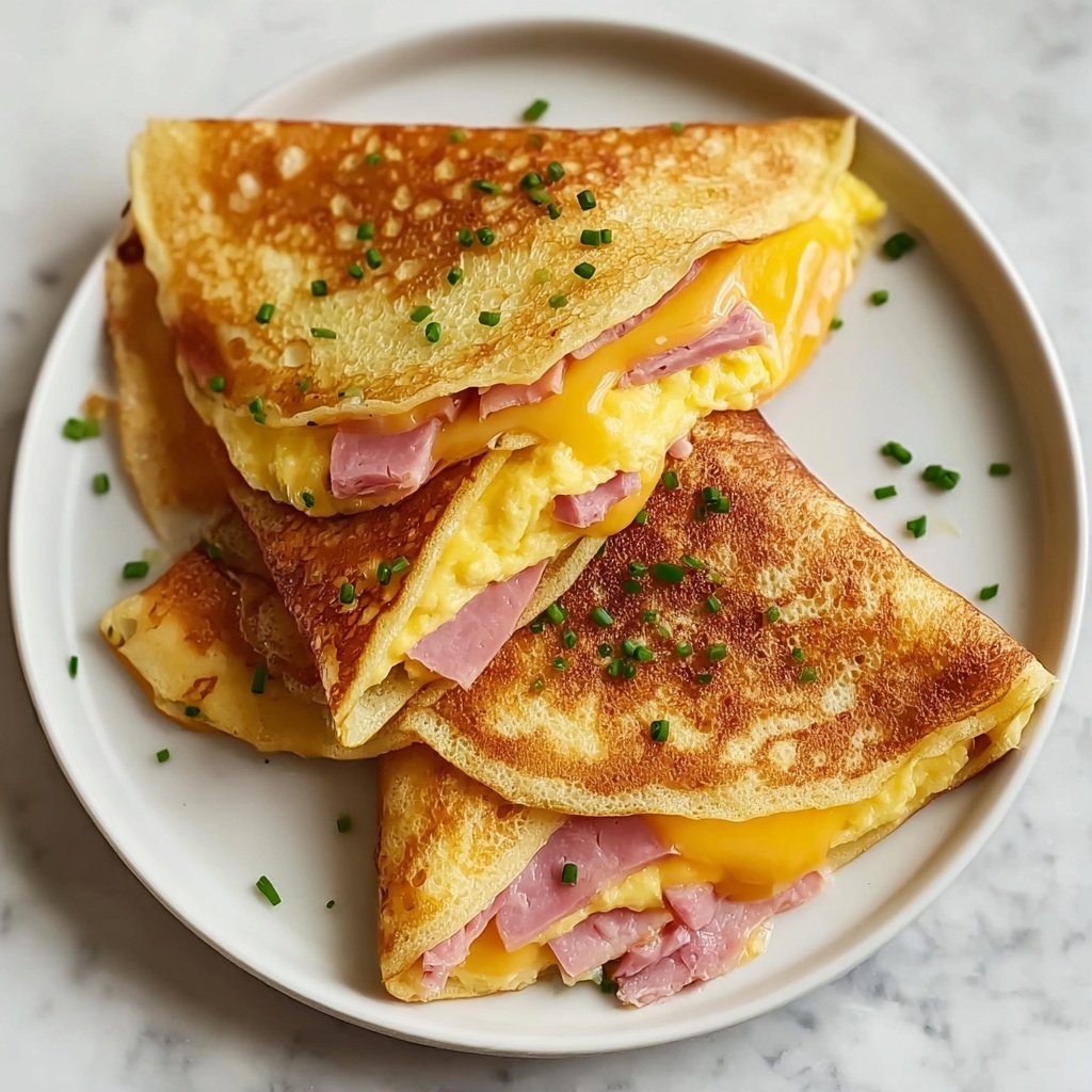 Scrumptious Ham & Cheese Crepes for Breakfast Bliss - Recipe Image
