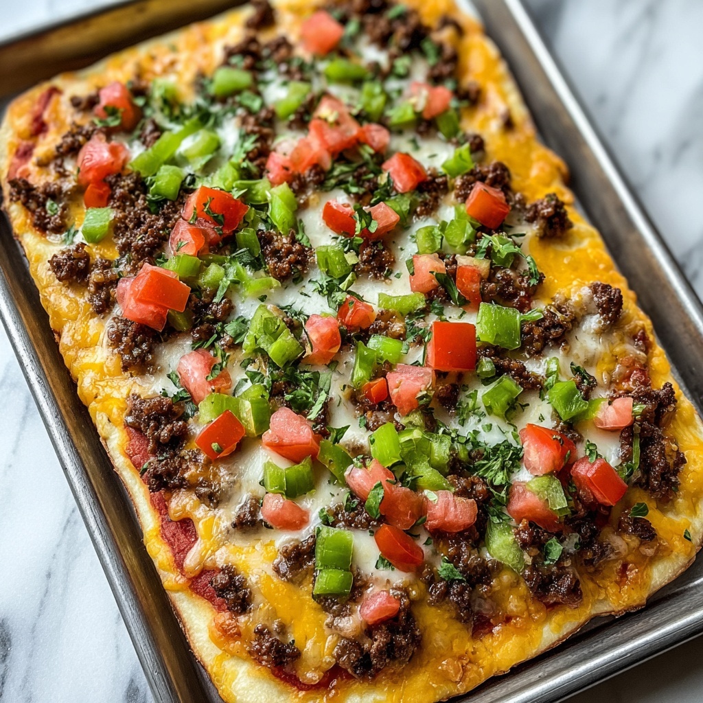 Crispy Sheet Pan Taco Pizza: Family Favorite Delight! - Recipe Image