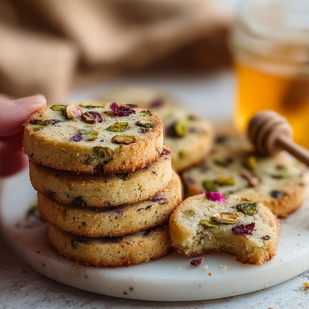 Salty Smoked Pistachio and Honey Shortbread Cookies Recipe - Recipe Image