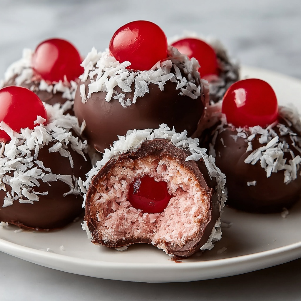 Chocolate Maraschino Cherry Coconut Truffles Recipe - Recipe Image