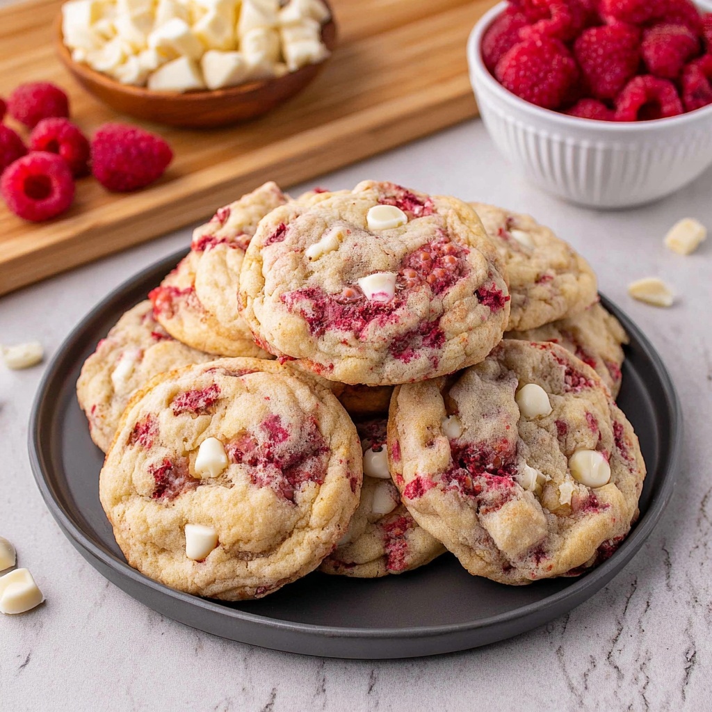 White Chocolate Raspberry Cookies Recipe - Recipe Image