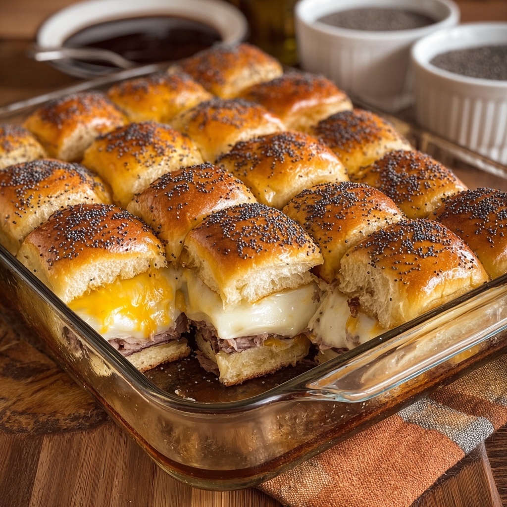 Roast Beef Sliders with Poppy Seed Butter Sauce Recipe - Recipe Image