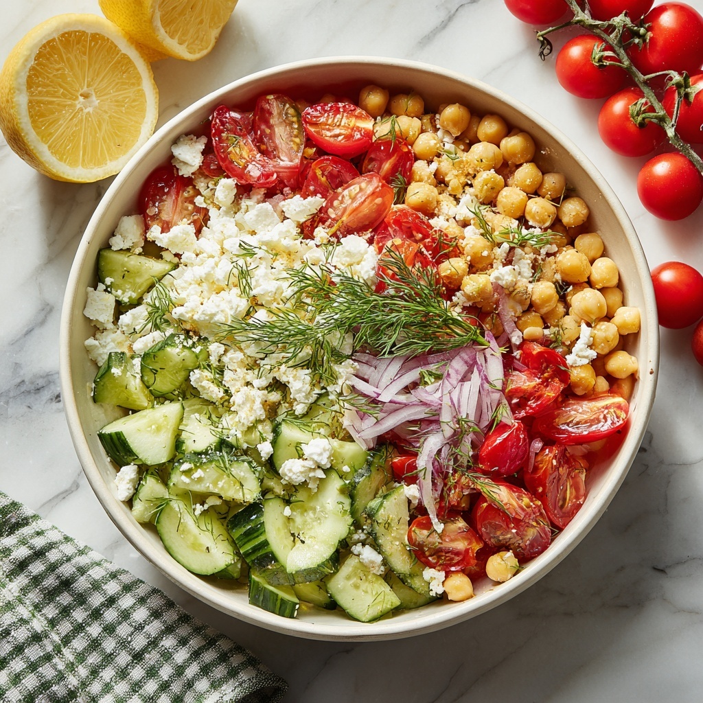 Refreshing Chickpea Cucumber Feta Salad Recipe - Recipe Image