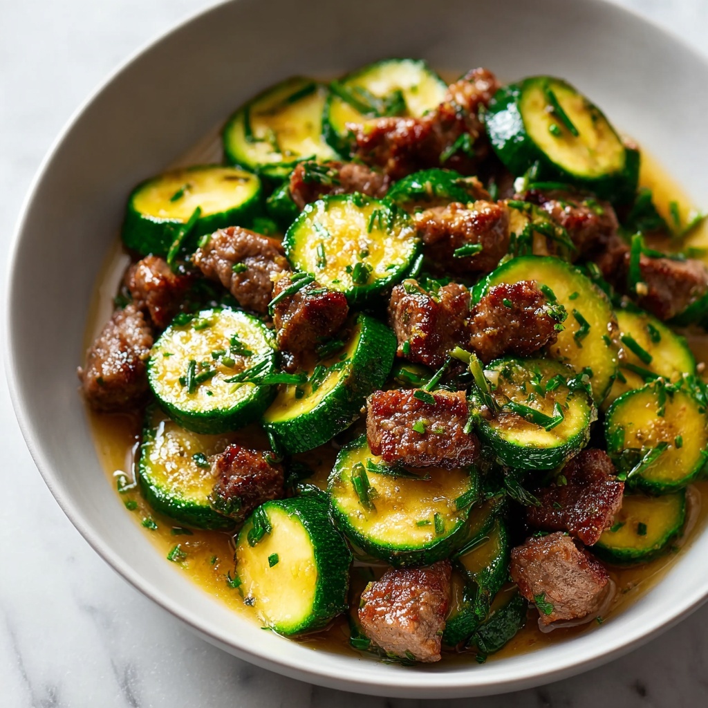 Garlic Butter Steak Bites & Zucchini – Easy Low Carb Dinner Recipe - Recipe Image