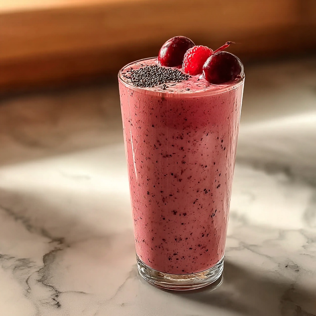 Delicious Cherry Smoothie for Quick Gut Health Boost Recipe - Recipe Image