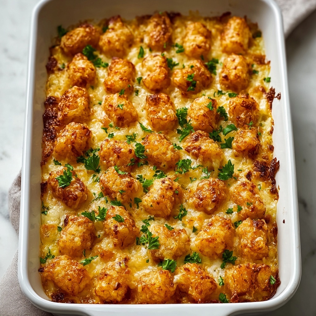 Cheddar Ranch Chicken Tater Tot Bake Recipe - Recipe Image