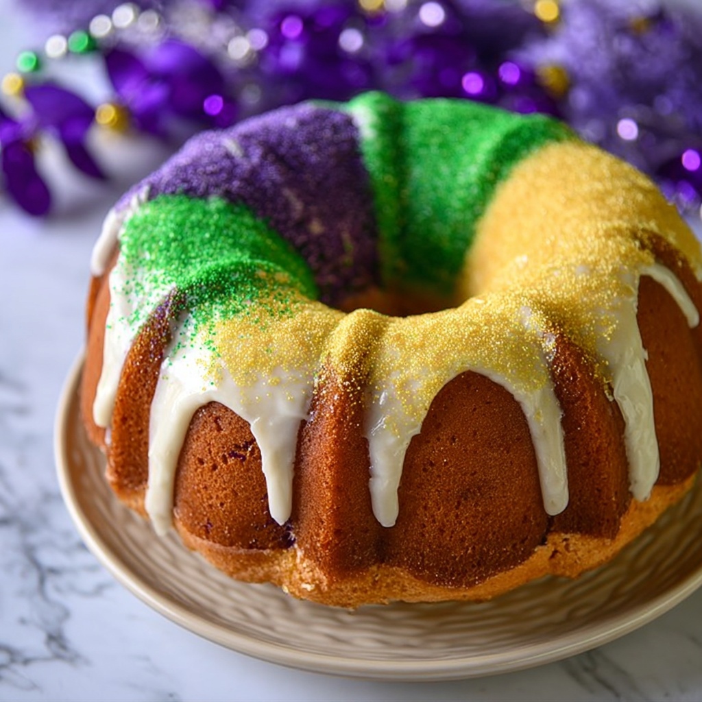 Shortcut Mardi Gras King Cake Recipe - Recipe Image