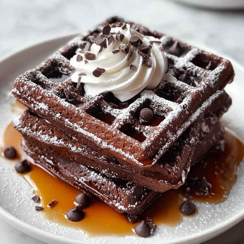 Fudgy Brownie Waffles Recipe - Recipe Image