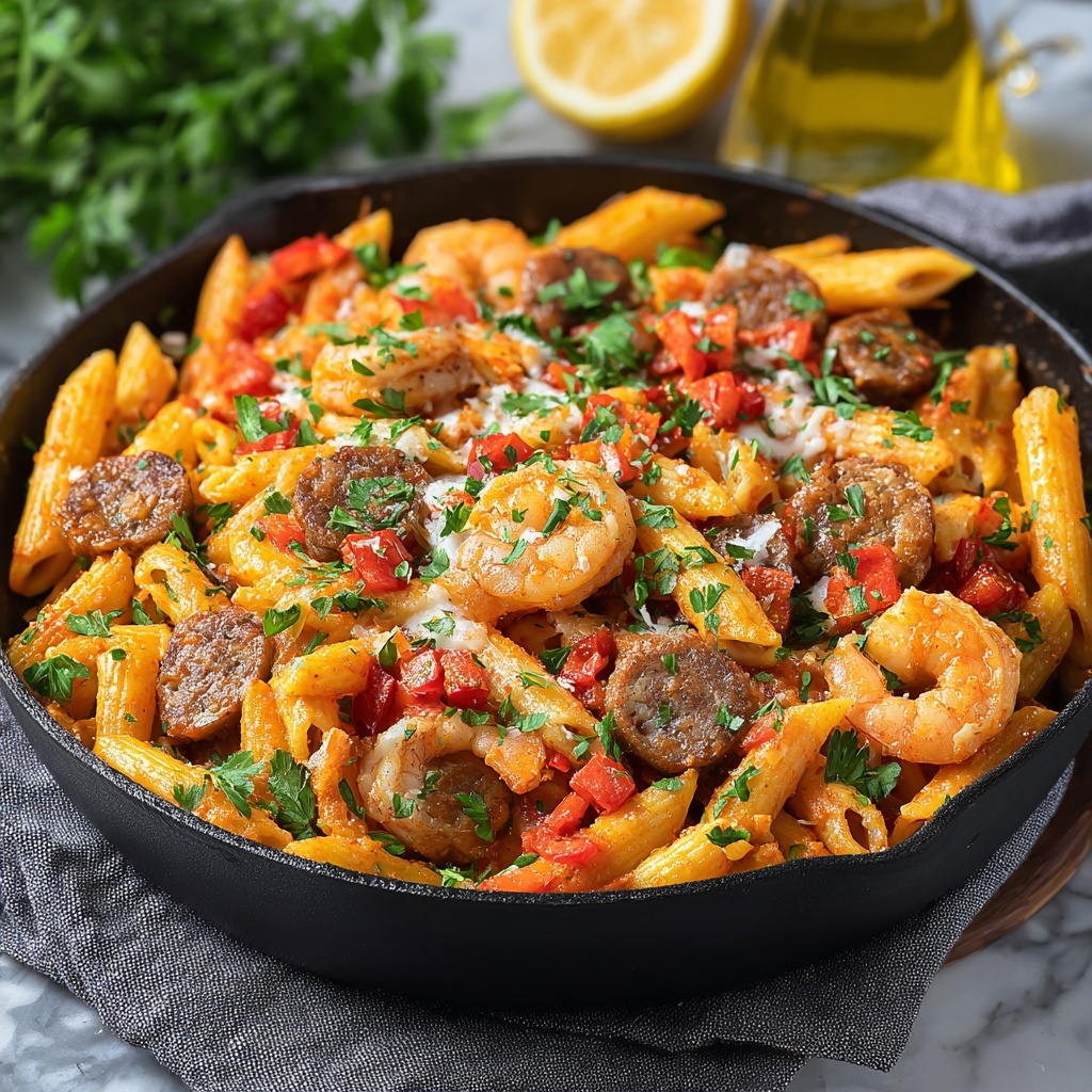 Cajun Shrimp and Sausage Pasta Recipe - Recipe Image