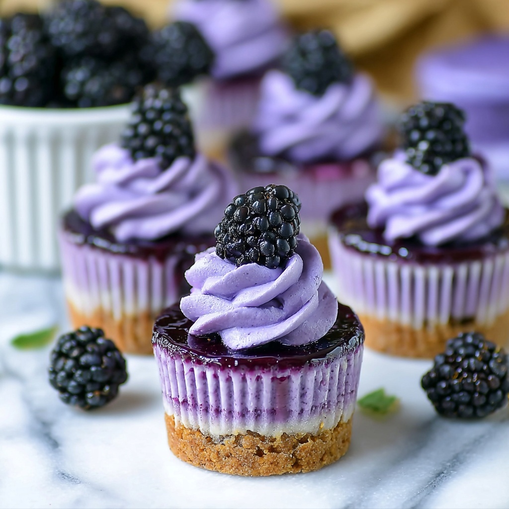 Luscious Blackberry Lavender Cheesecakes Recipe - Recipe Image