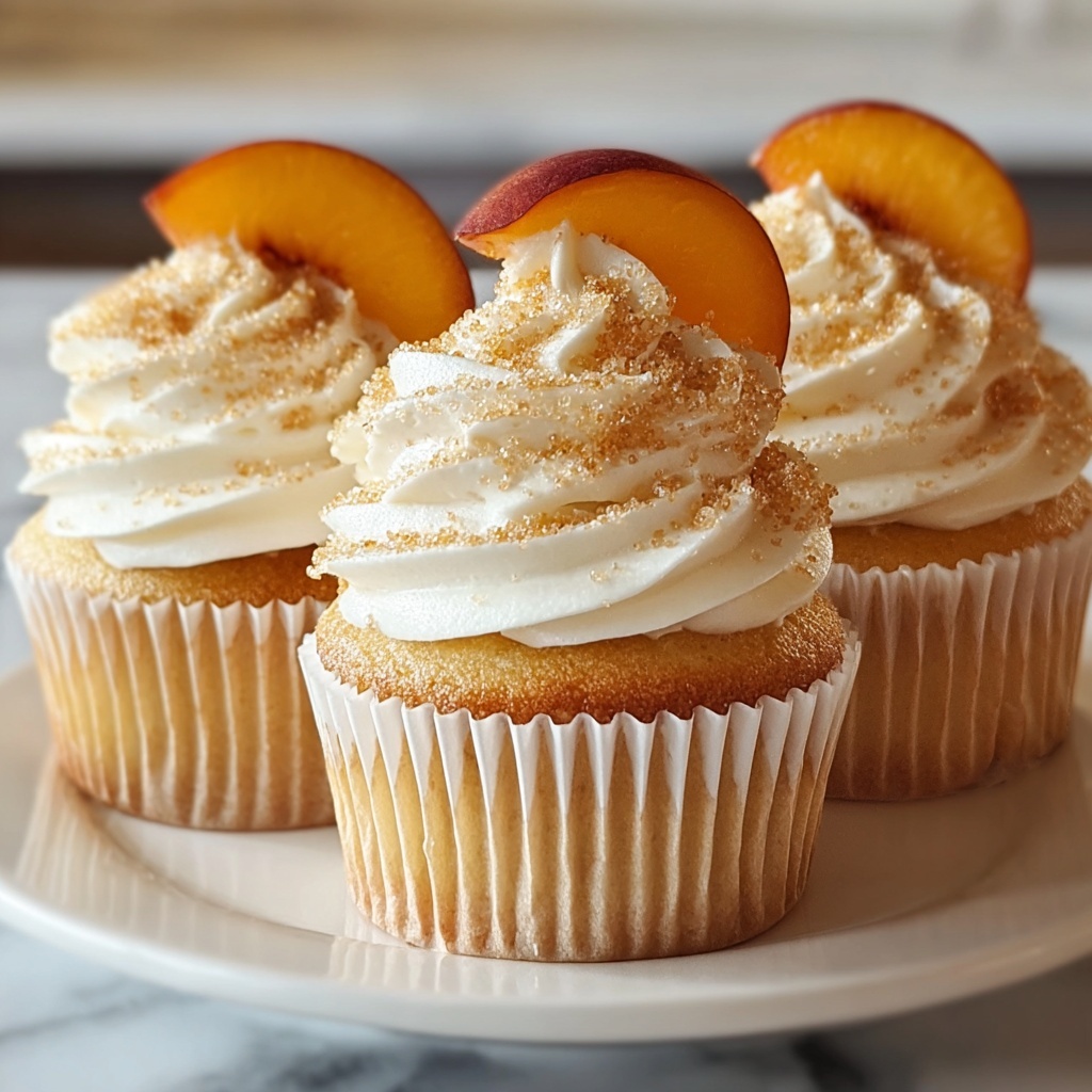 Honey Peach Cream Cheese Cupcakes Recipe - Recipe Image
