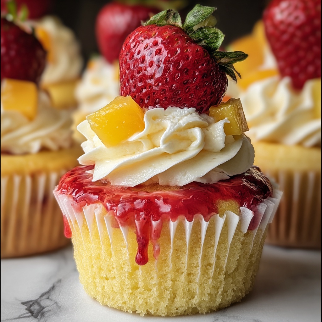 Strawberry Mango Margarita Cupcakes Recipe - Recipe Image