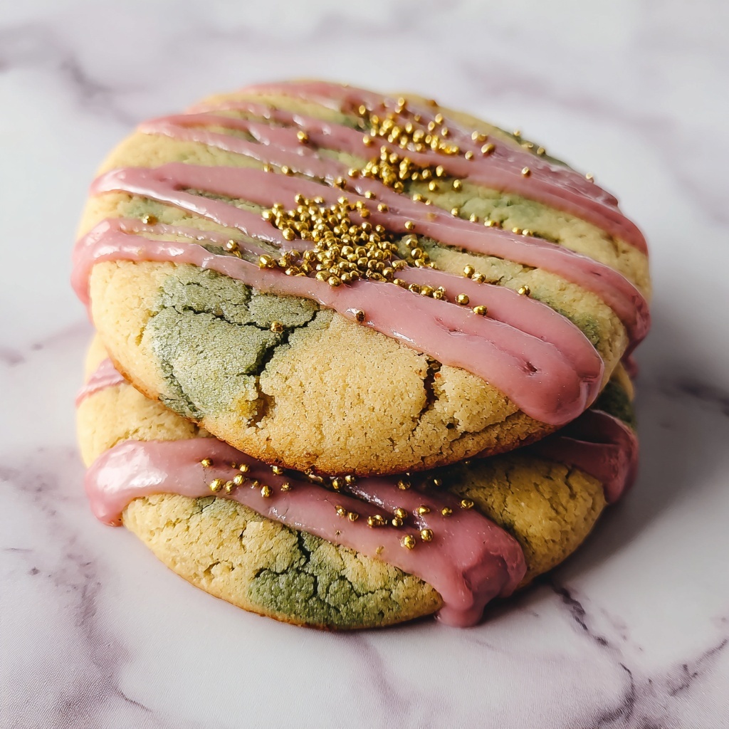 Marble Matcha Strawberry Cookies Recipe - Recipe Image