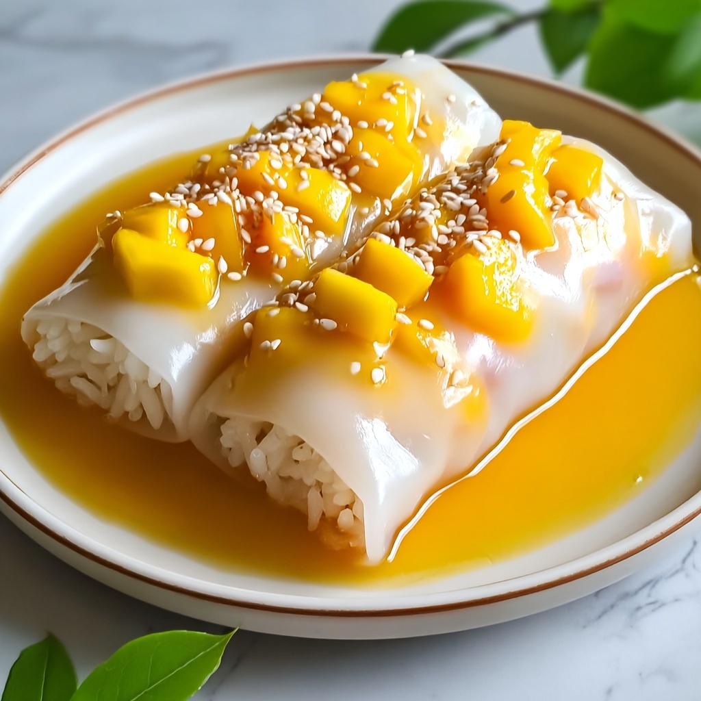 Sweet Mango Sticky Rice Rolls Recipe - Recipe Image