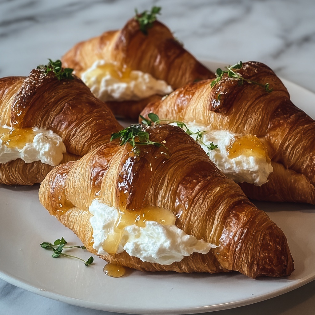 Whipped Ricotta with Burnt Honey Croissants Recipe - Recipe Image