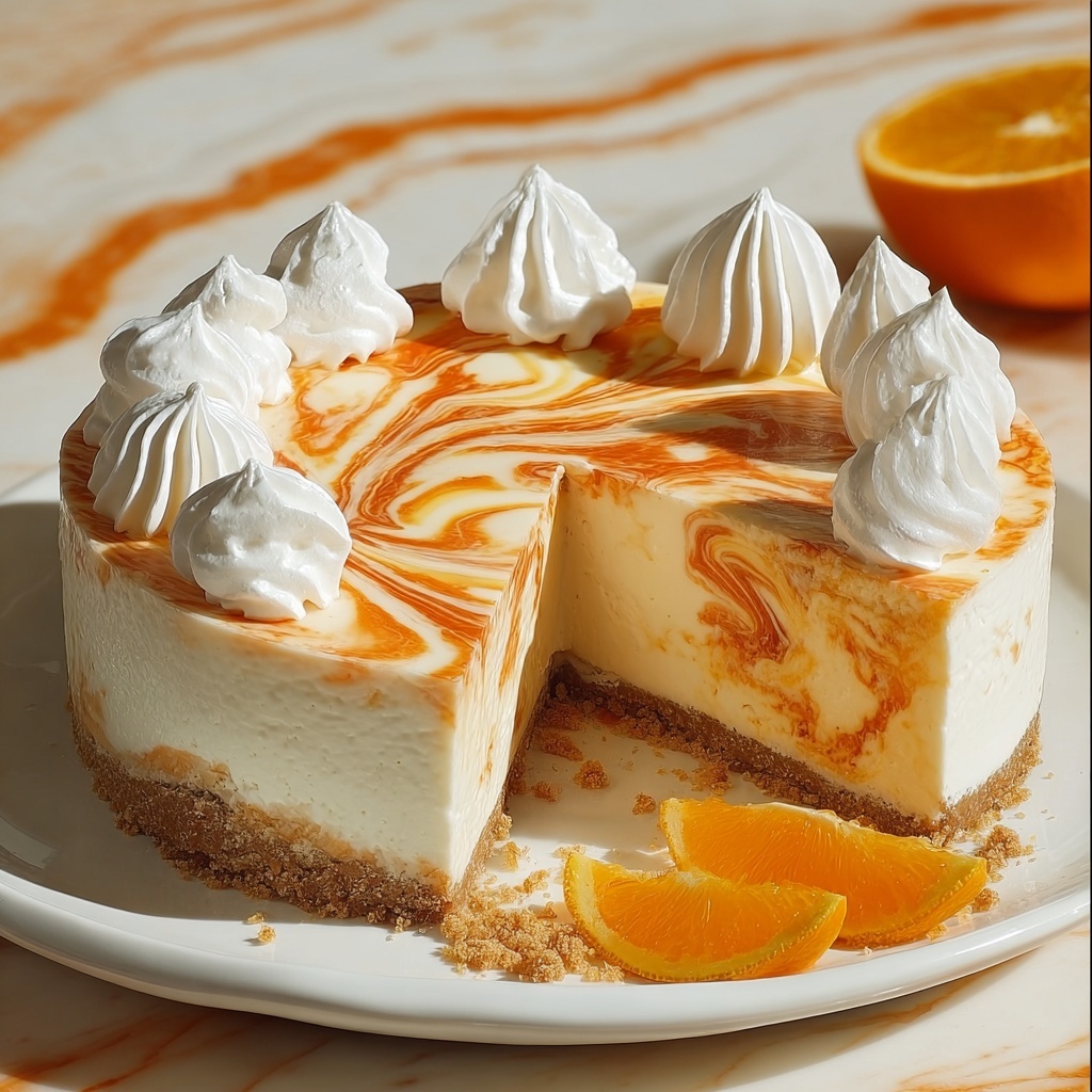 No-Bake Orange Creamsicle Cheesecake Recipe - Recipe Image