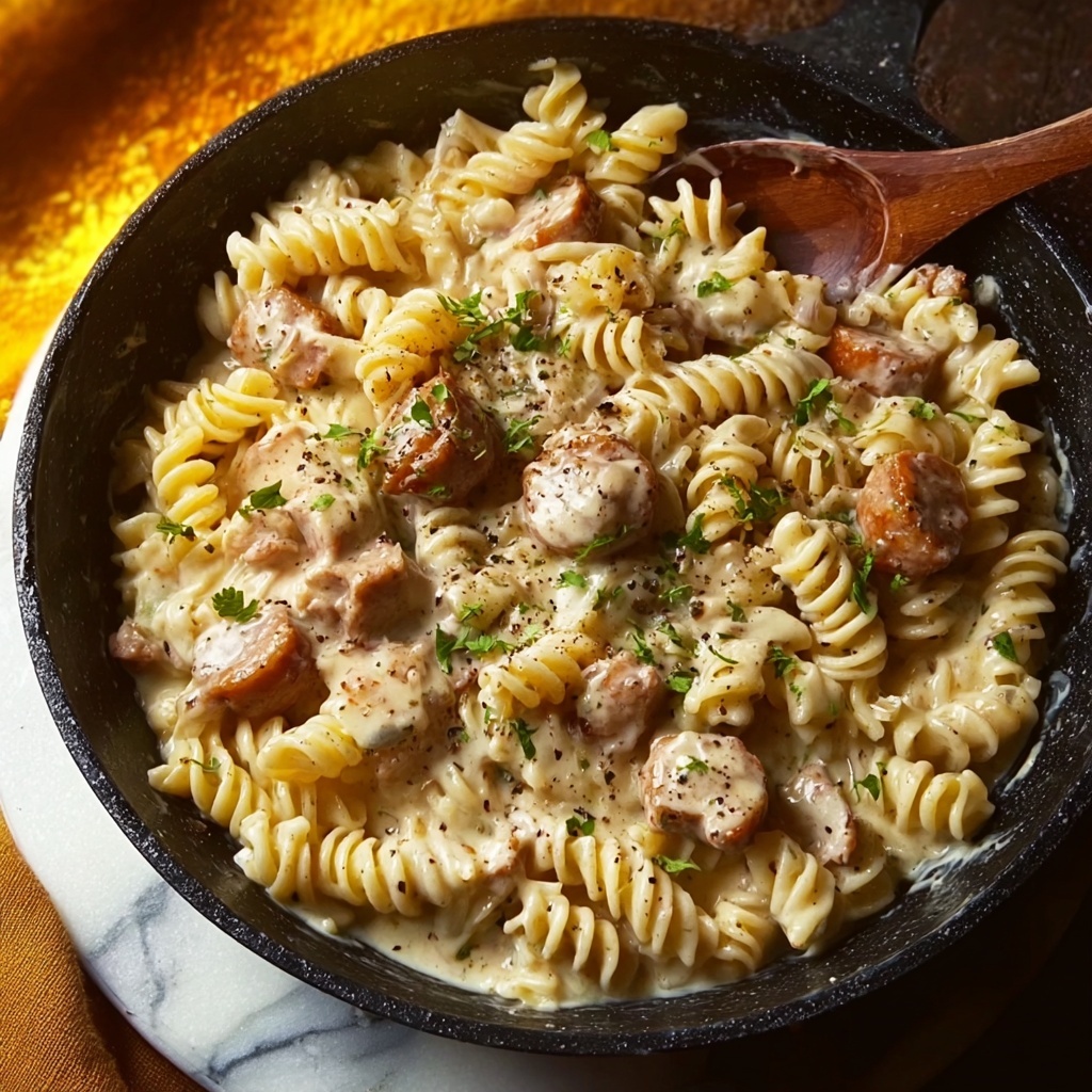 Creamy Pepper Jack Chicken and Sausage Pasta Recipe - Recipe Image