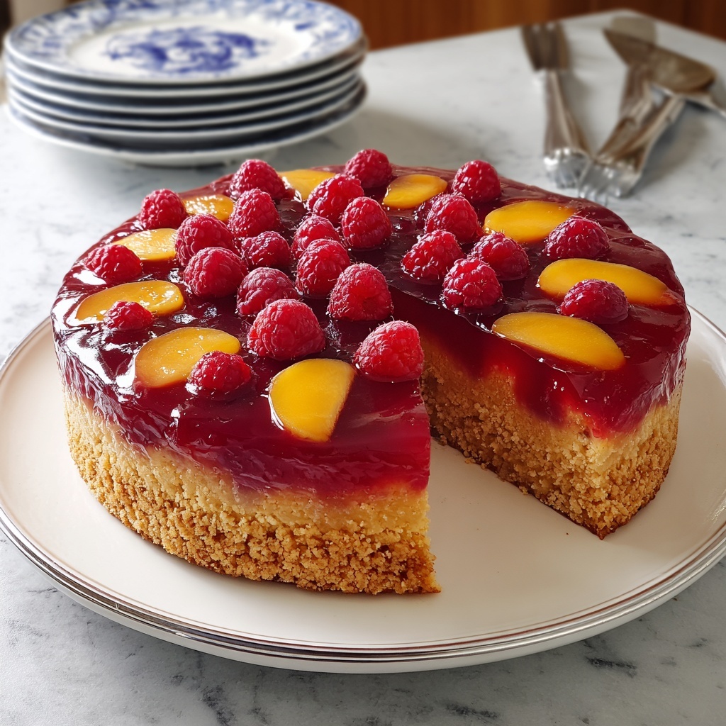 Raspberry and Almond Upside-Down Cake Recipe - Recipe Image