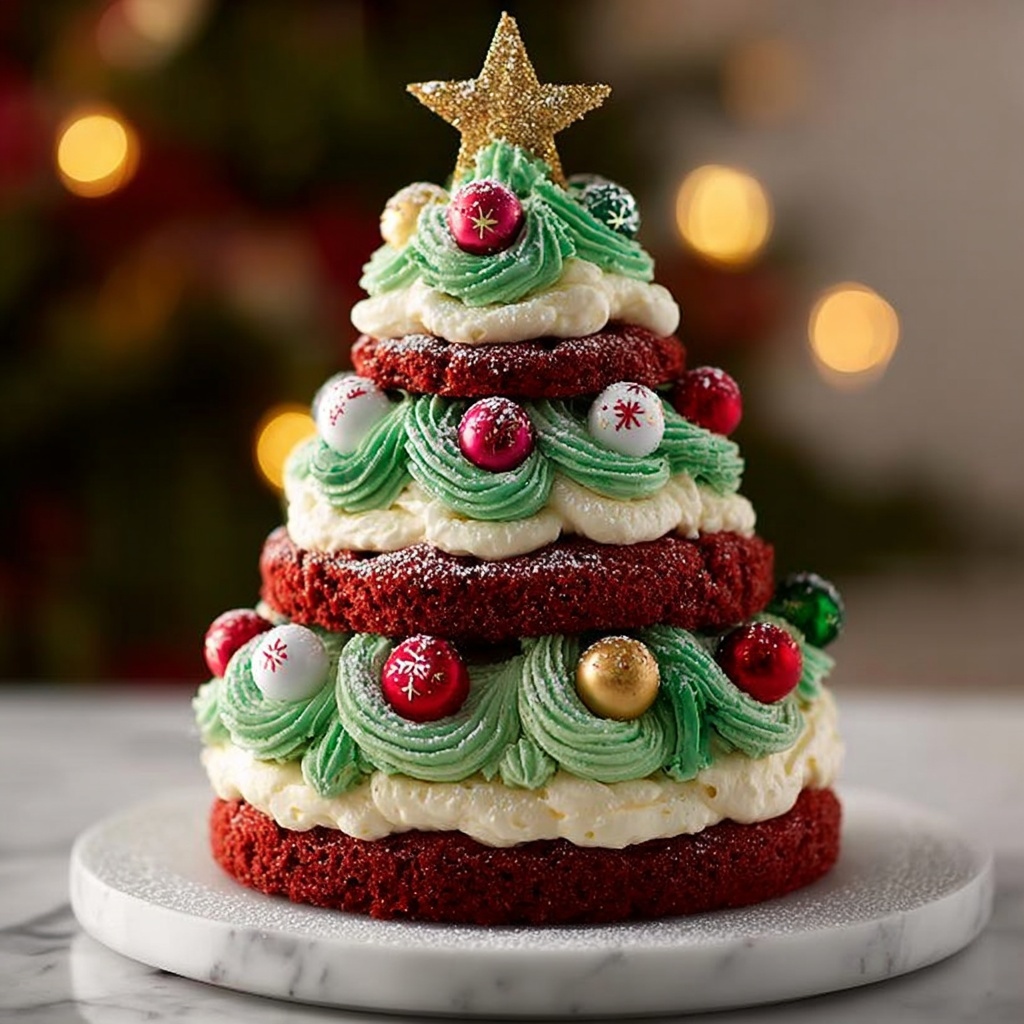 Red Velvet Tree Cake Recipe - Recipe Image