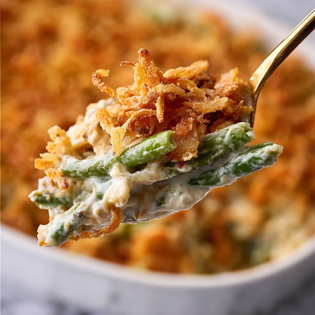 Cheesy Mushroom and Onion Green Bean Casserole Recipe - Recipe Image