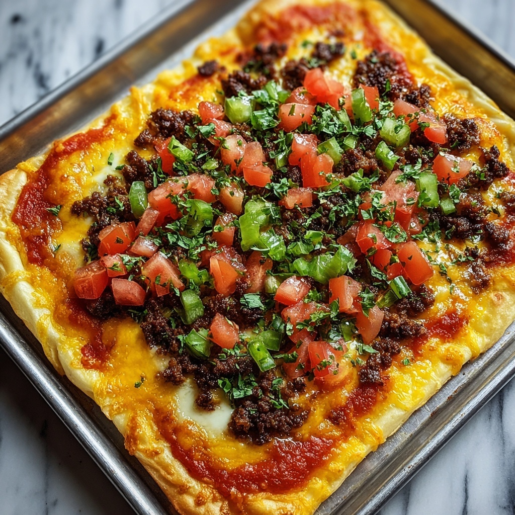 Crispy Sheet Pan Taco Pizza: Family Favorite Delight! - Recipe Image