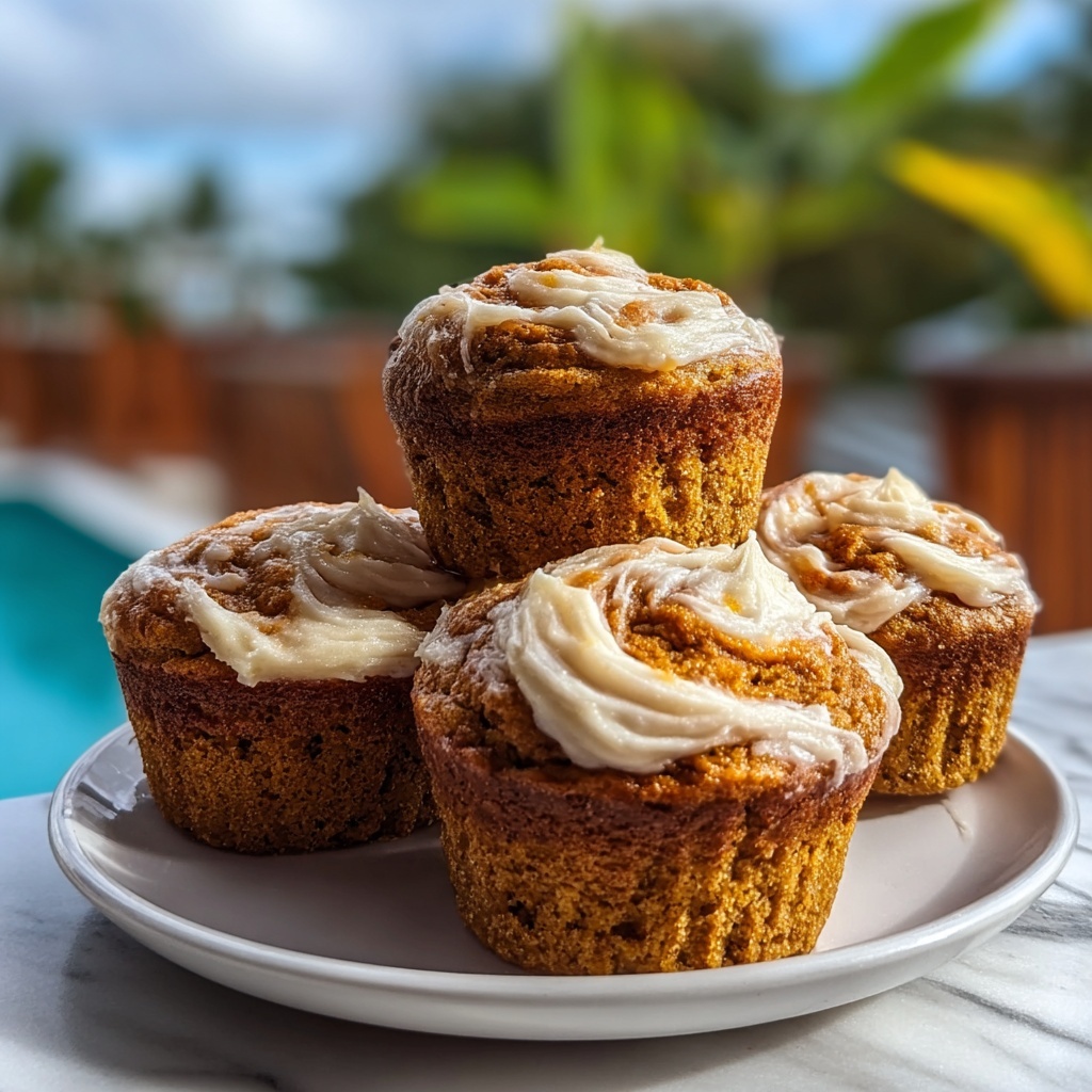 Fluffy Pumpkin Cream Cheese Swirl Muffins Recipe - Recipe Image