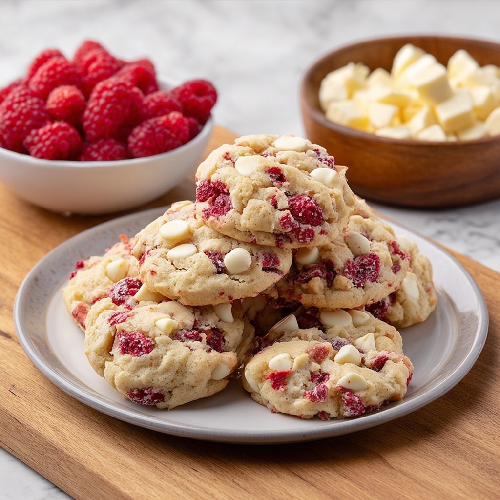 White Chocolate Raspberry Cookies Recipe - Recipe Image