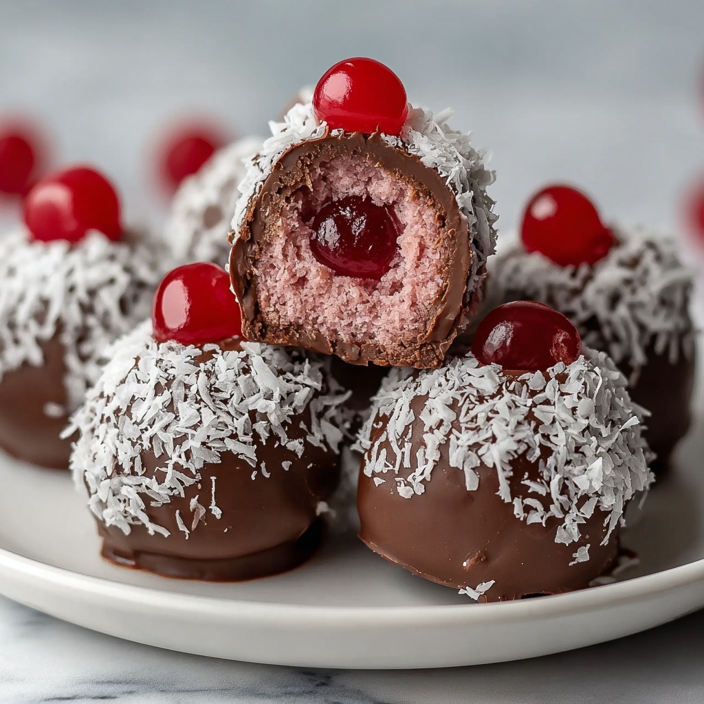 Chocolate Maraschino Cherry Coconut Truffles Recipe - Recipe Image