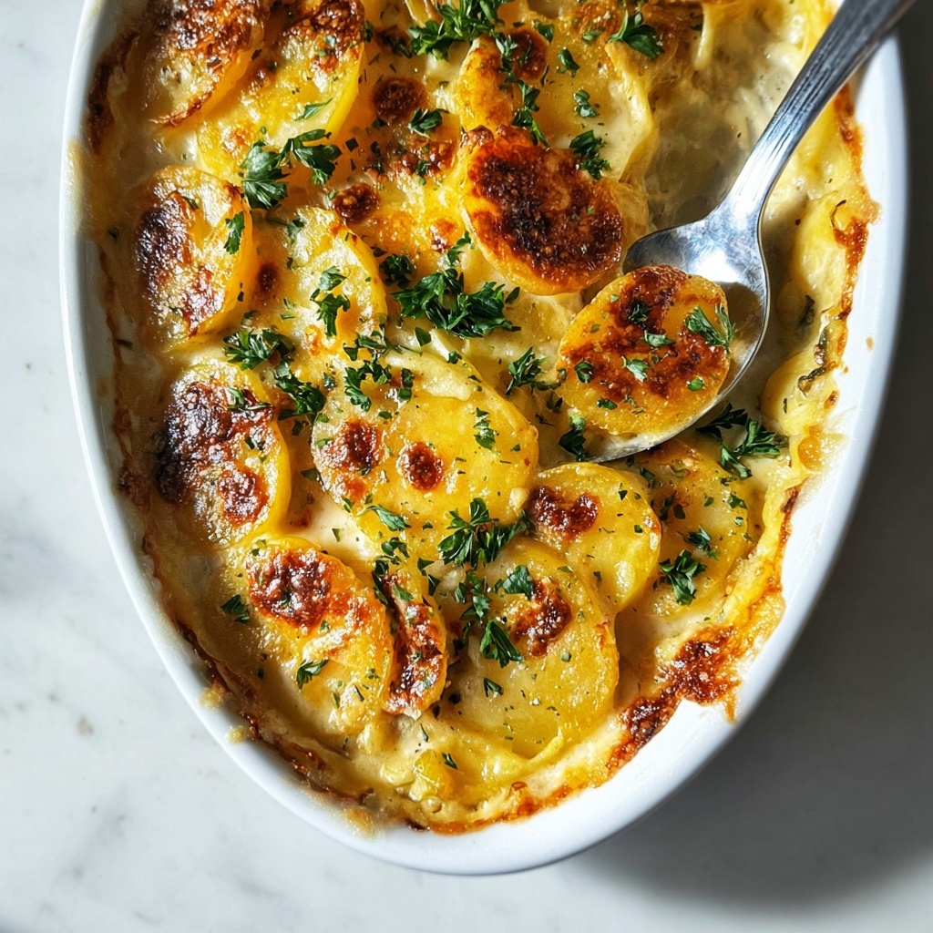 Dad’s Creamy & Cheesy Au Gratin Potatoes Recipe - Recipe Image
