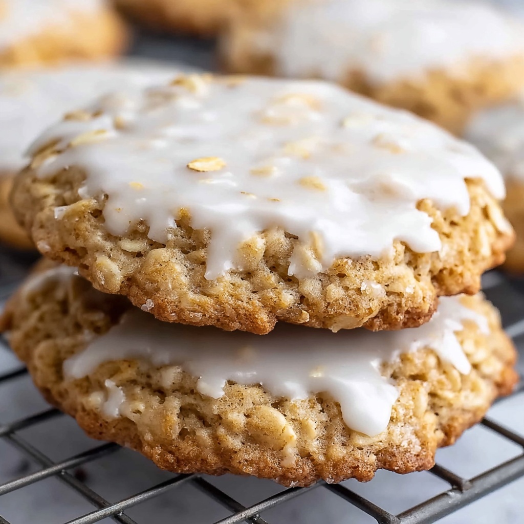 Iced Oatmeal Cookies - Crumbl Copycat Recipe - Recipe Image