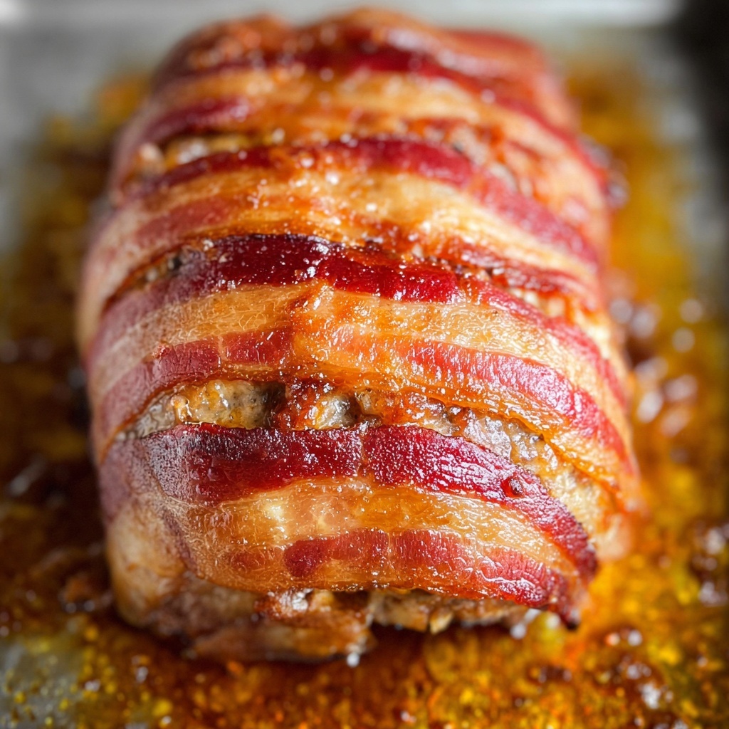 Bacon-Wrapped Pork Loin with Pepper Jelly Glaze Recipe - Recipe Image