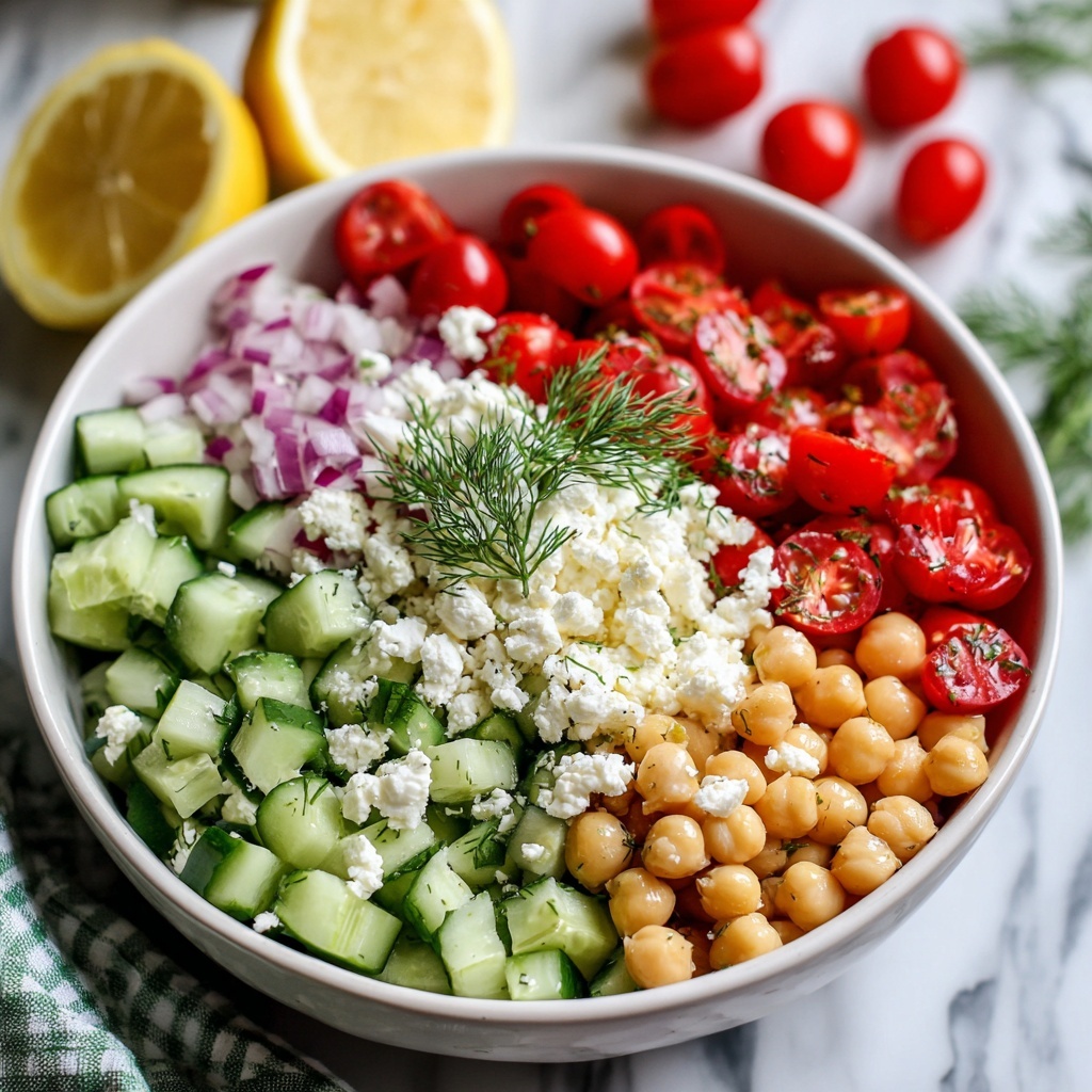 Refreshing Chickpea Cucumber Feta Salad Recipe - Recipe Image