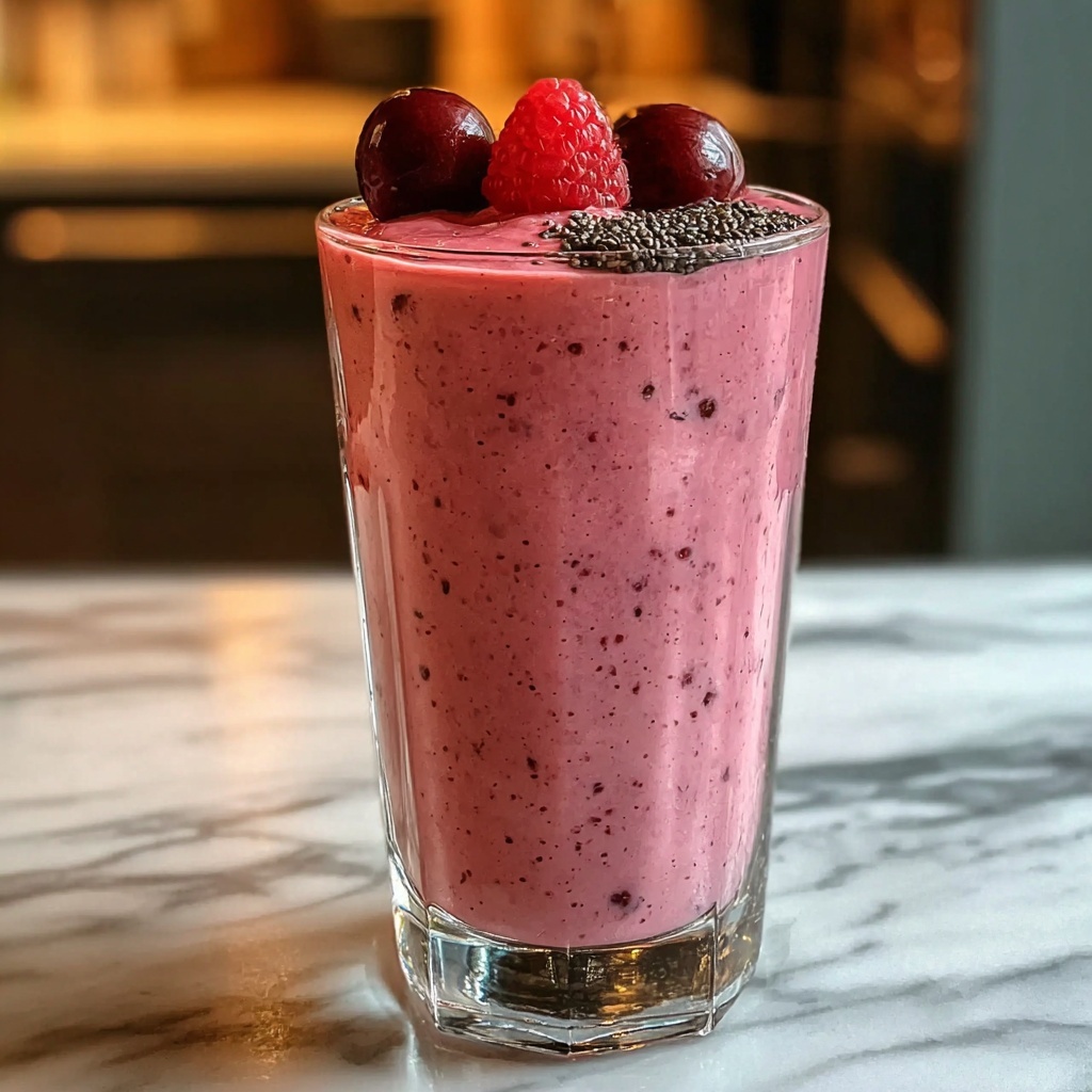 Delicious Cherry Smoothie for Quick Gut Health Boost Recipe - Recipe Image