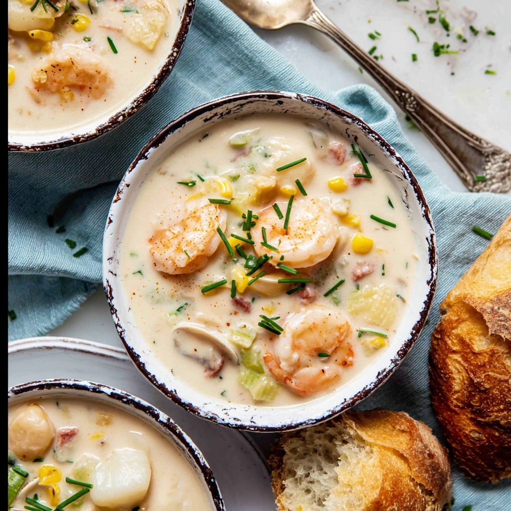 Seafood Chowder with Bacon, Potatoes, and Corn Recipe - Recipe Image