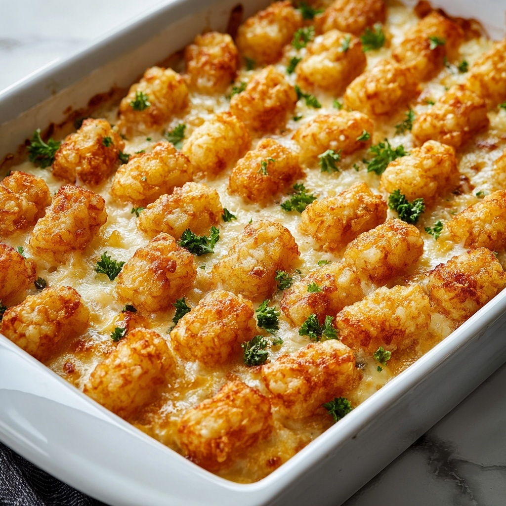 Cheddar Ranch Chicken Tater Tot Bake Recipe - Recipe Image