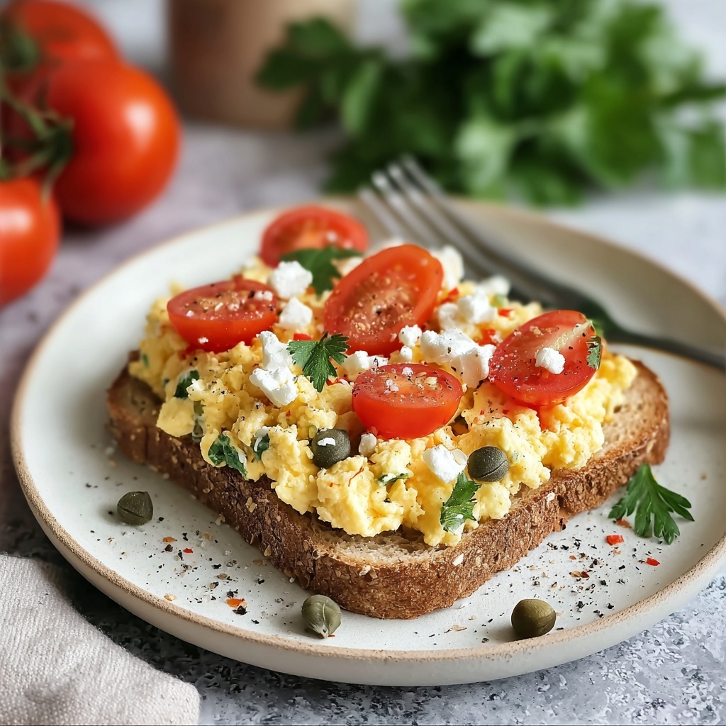 Mediterranean Scrambled Eggs: Quick, Flavor-Packed Breakfast Recipe - Recipe Image