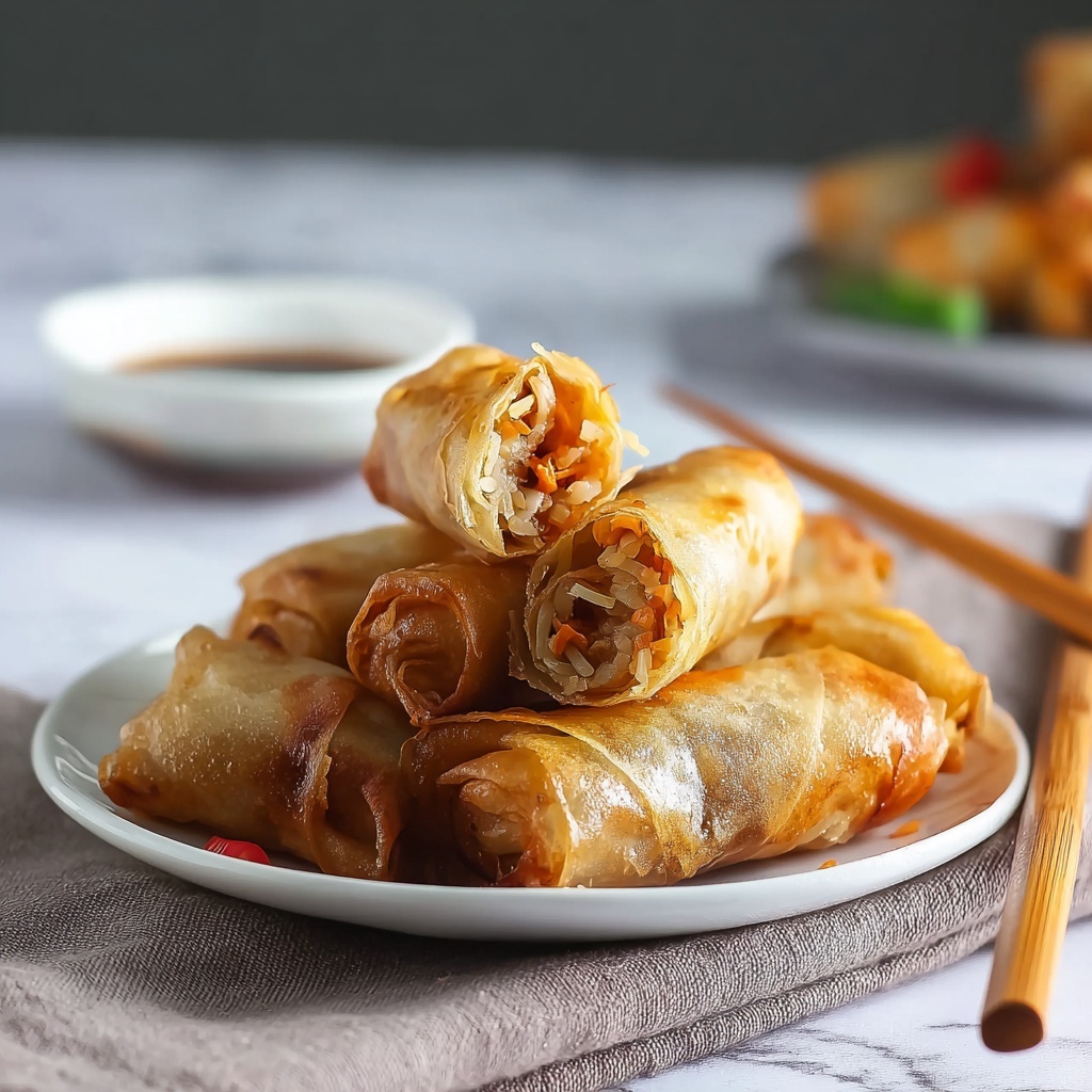 Baked Apple Pie Rice Paper Rolls Recipe - Recipe Image
