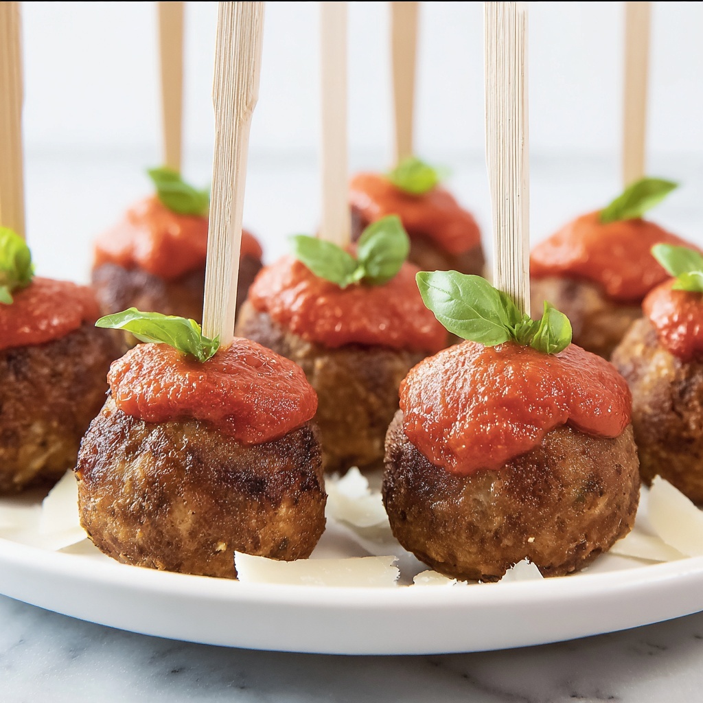 Mozzarella Stuffed Vegetarian Meatball Bites Recipe - Recipe Image